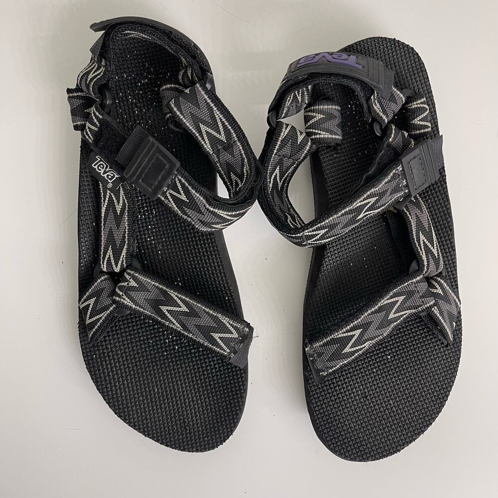 Teva Men’s Velcro Strappy Sandals Gray Zig-Zag Outdoors Hiking Sporty Sz 9 - Picture 6 of 6